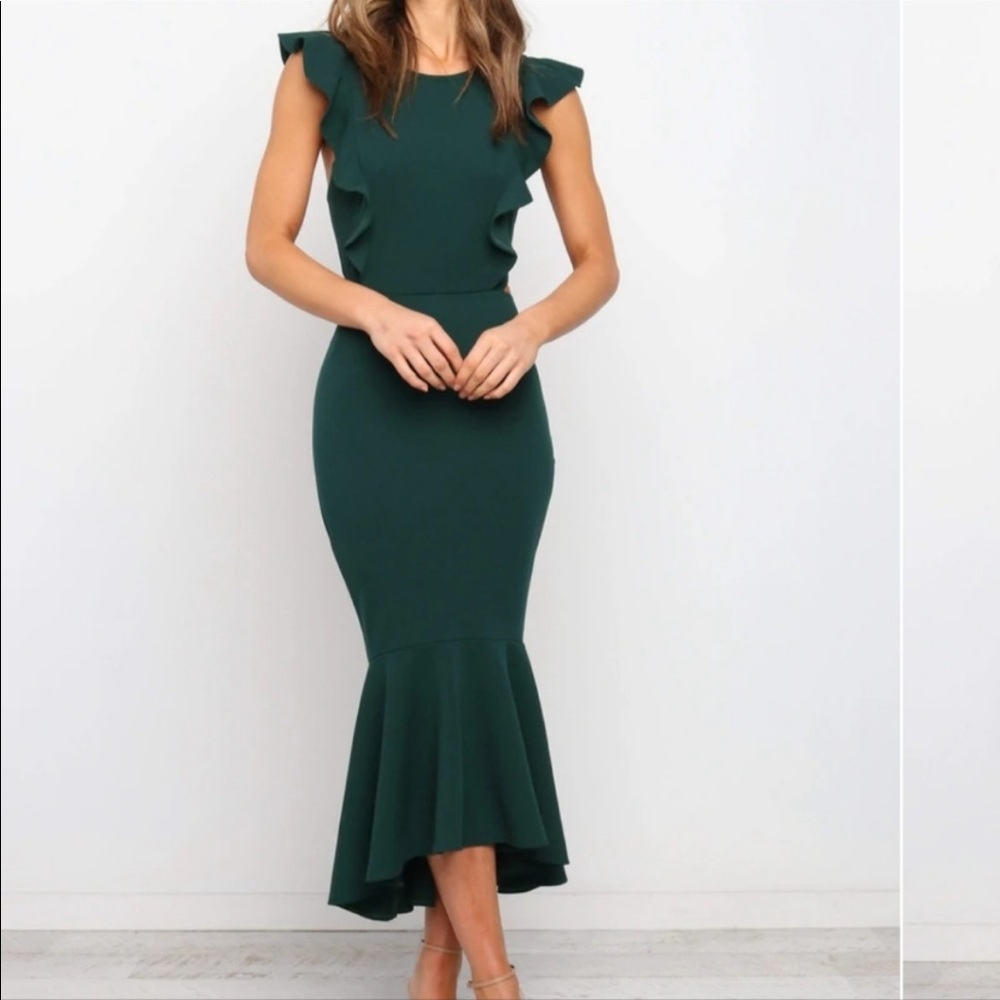 Brand new with tags- Emerald green cut out dress